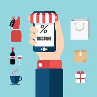 Colorful shopping icons Design elements for mobile and web applications