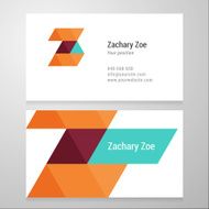Modern letter Z Business card template