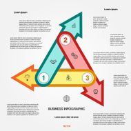 Template with 3 options multi-coloured arrows for infographic