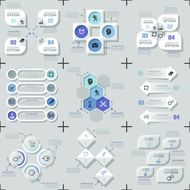 Set Of 9 Flat Minimal Infographics N8