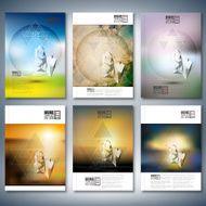 Abstract 3D pyramids Infographic set Brochure flyer or report for