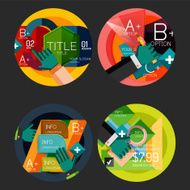 Set of flat design circle option infographics concepts N96