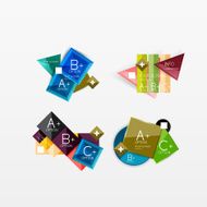 Set of modern geometric infographic web layouts N121