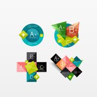 Set of modern geometric infographic web layouts N123