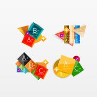 Set of modern geometric infographic web layouts N126