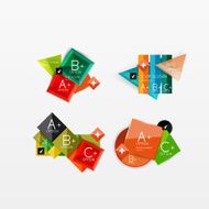 Set of modern geometric infographic web layouts N127