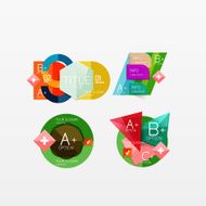 Set of modern geometric infographic web layouts N129