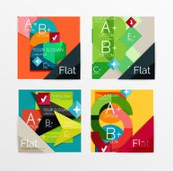 Flat design square shape infographic banner N27