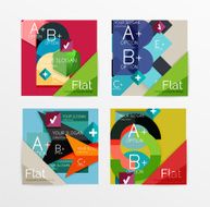 Flat design square shape infographic banner N28