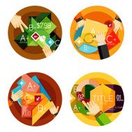 Set of option presentation labels flat design web infographic boxes N56