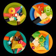 Set of option presentation labels flat design web infographic boxes N57