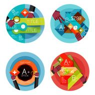 Set of option presentation labels flat design web infographic boxes N60