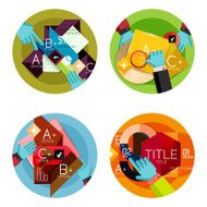 Set of option presentation labels flat design web infographic boxes N63