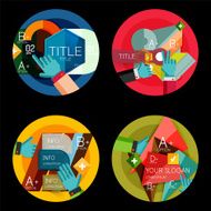 Set of flat design circle option infographics concepts N98