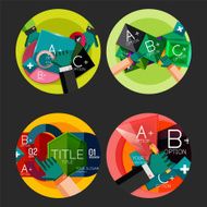 Set of flat design circle option infographics concepts N99