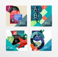 Flat design square shape infographic banner N30