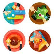 Set of option presentation labels flat design web infographic boxes N68