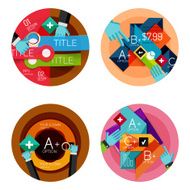 Set of flat design circle option infographics concepts N103