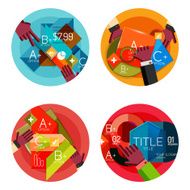 Set of option presentation labels flat design web infographic boxes N75