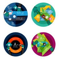 Collection of flat web infographic concepts and banners various universal N40