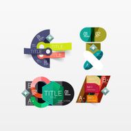 Set of modern geometric infographic web layouts N133