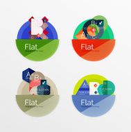 Set of flat design circle infographic icons N24