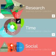 Flat modern info banner set N69