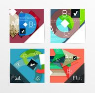 Flat design square shape infographic banner N31