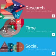 Flat modern info banner set N72