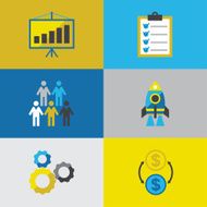 Start-up icon set in flat design style N3