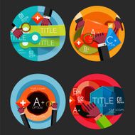 Set of option presentation labels flat design web infographic boxes N83