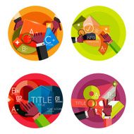 Set of option presentation labels flat design web infographic boxes N84