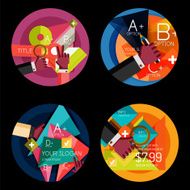 Set of option presentation labels flat design web infographic boxes N85