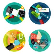 Set of option presentation labels flat design web infographic boxes N88