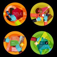 Set of option presentation labels flat design web infographic boxes N89