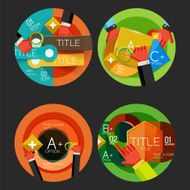 Set of option presentation labels flat design web infographic boxes N91