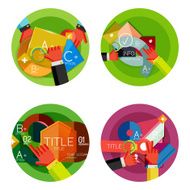 Set of option presentation labels flat design web infographic boxes N92