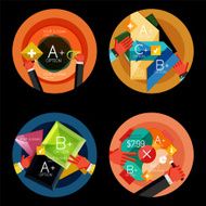 Set of option presentation labels flat design web infographic boxes N94