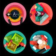 Set of option presentation labels flat design web infographic boxes N104