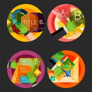 Set of flat design circle option infographics concepts N104