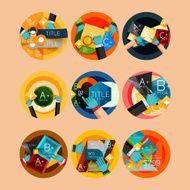 Set of flat design circle option infographics concepts N105