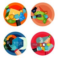 Set of flat design circle option infographics concepts N106