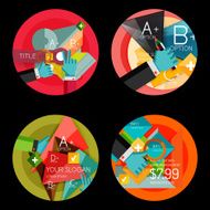 Set of flat design circle option infographics concepts N107