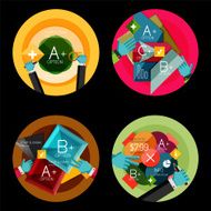 Set of flat design circle option infographics concepts N108