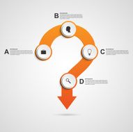 Abstract infographic in the form of question mark Design elements N2