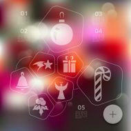 Christmas infographic with unfocused background N63
