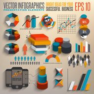 Retro infographics set Information elements N4