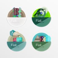 Set of flat design circle infographic icons N35
