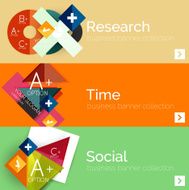 Flat design paper infographic banner set N116