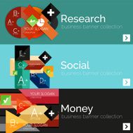 Flat design paper infographic banner set N117